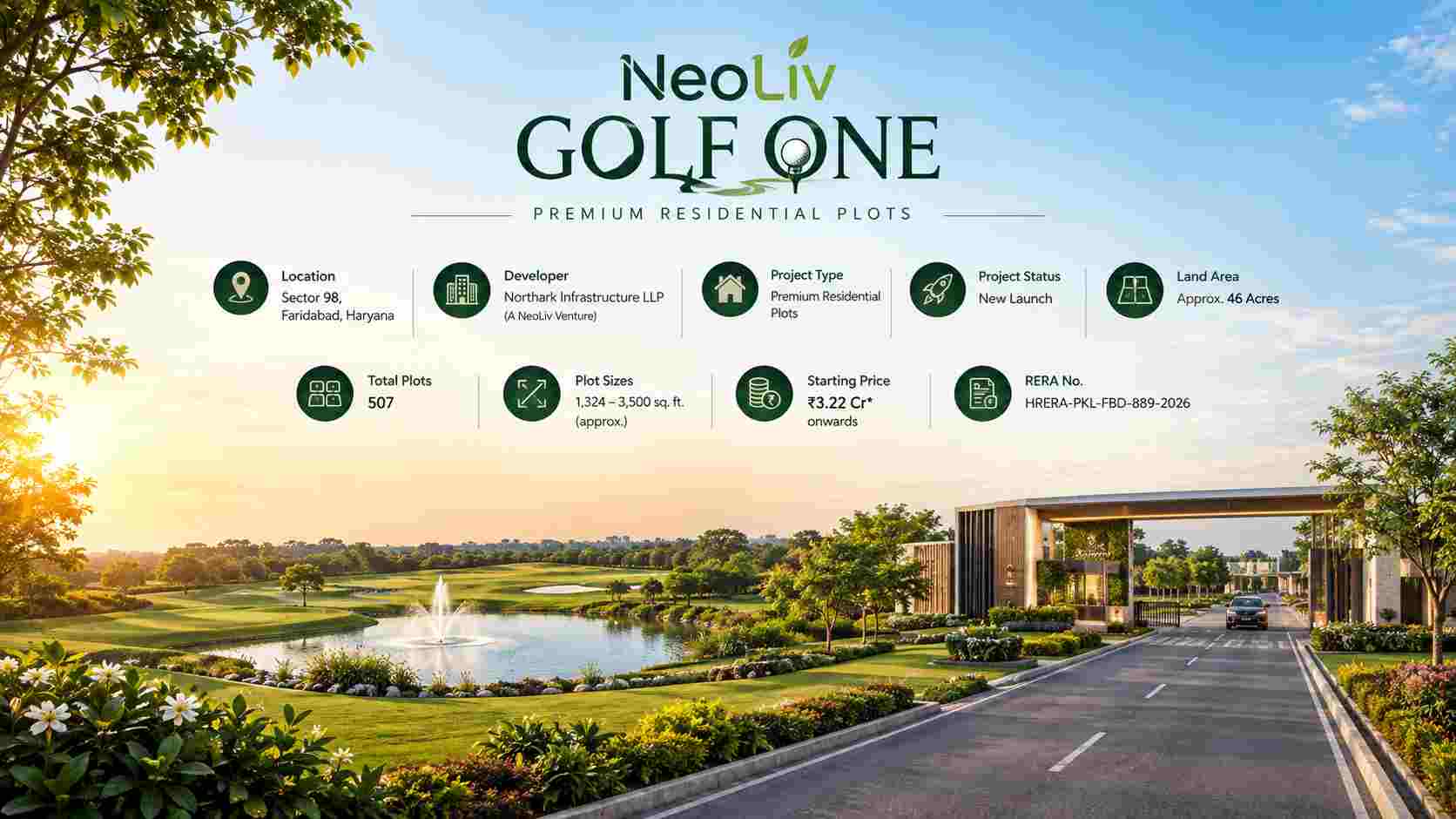 NeoLiv Golf One Faridabad: Price, Plot Sizes and Booking Details